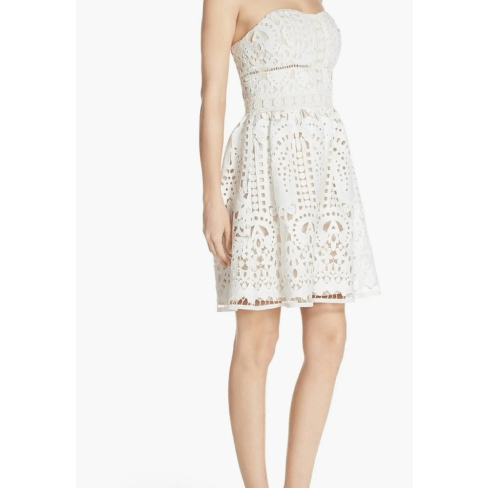 Strapless White Lace Adelyn Rae Dress